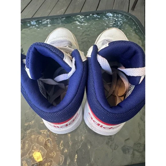 Adidas Hoops Mid 3.0 High Top Sneakers White Blue Red 13K - Picture 4 of 8